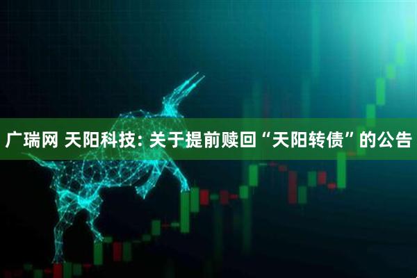 广瑞网 天阳科技: 关于提前赎回“天阳转债”的公告