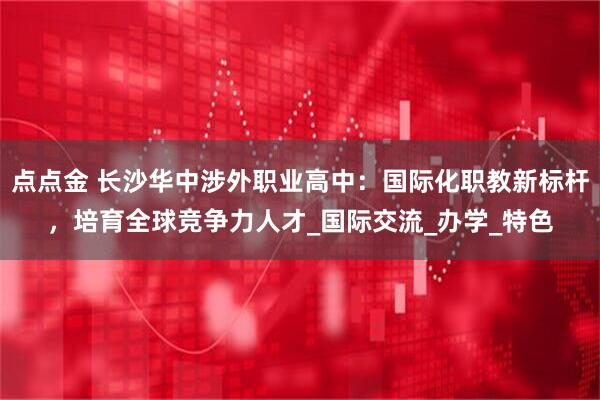 点点金 长沙华中涉外职业高中：国际化职教新标杆，培育全球竞争力人才_国际交流_办学_特色
